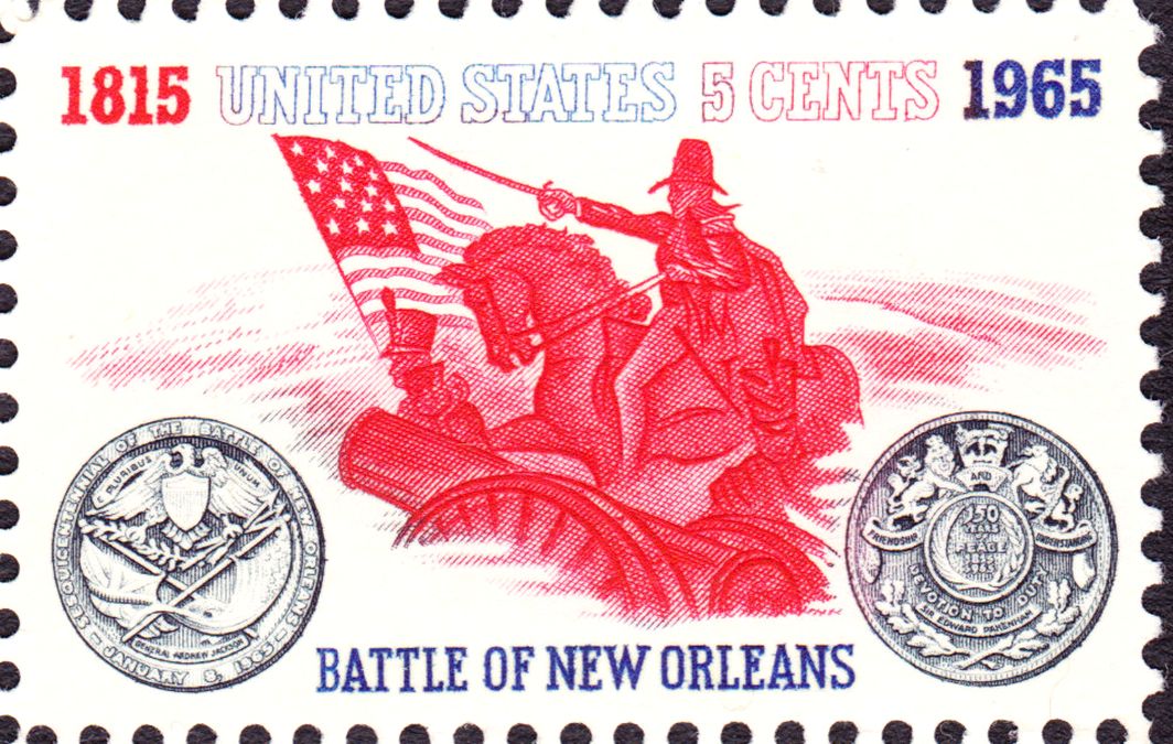 [Stamp commemorating the Battle of New Orleans and 150 years of peace.  Issued in 1965.]