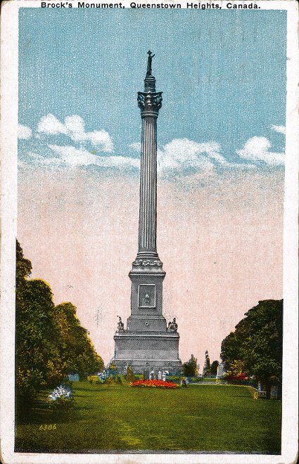[Brock's Monument, Queenstown [sic] Heights, Canada postcard]