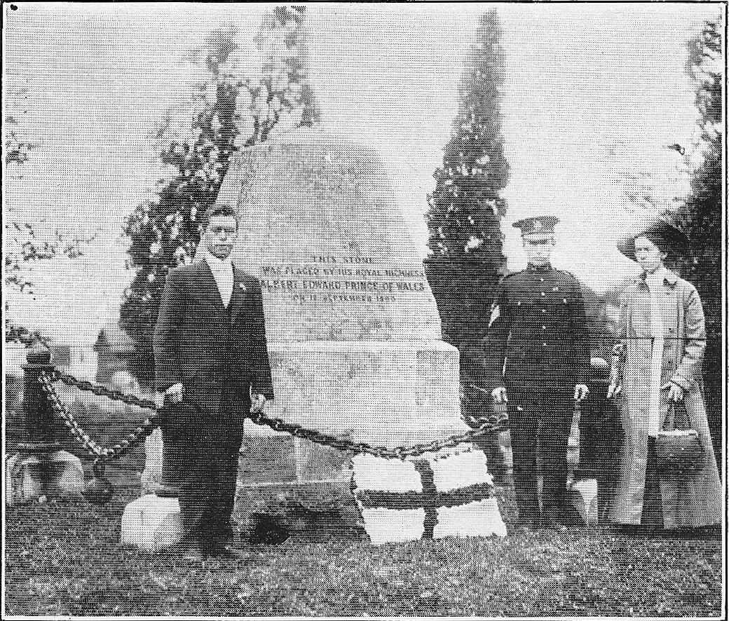 [Floral tribute placed on cenotaph, where Brock fell, by the Guernsey Society, Toronto.]