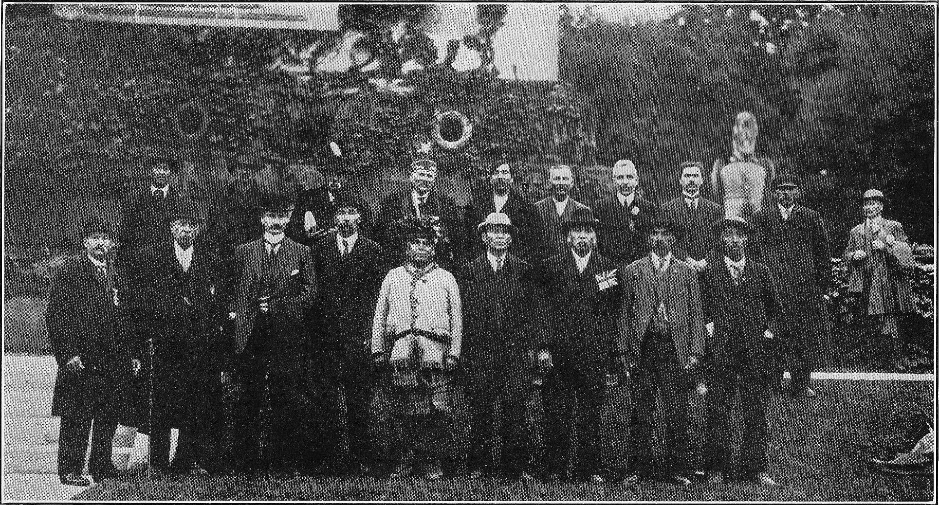 [Group of Indians (Grand River Reserve) celebrating Brock's centenary at Queenston Heights, Chief Alexander Hill, in costume.]