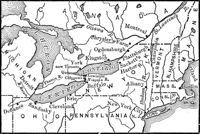 [Map of the Great Lakes and St. Lawrence regions]