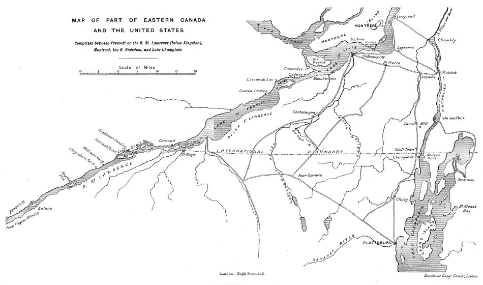 [Map of Part of Eastern Canada and the United States]