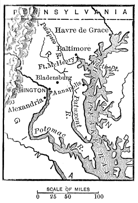 [Map of the Potomac River and Chesapeake Bay Region]