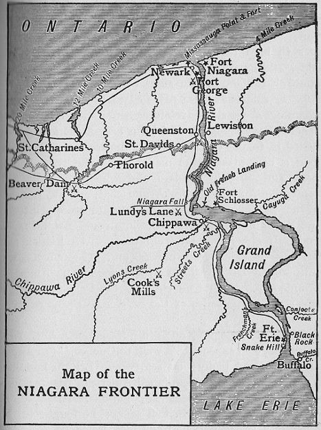 [Map of the Niagara Frontier and important battles of the War of 1812]