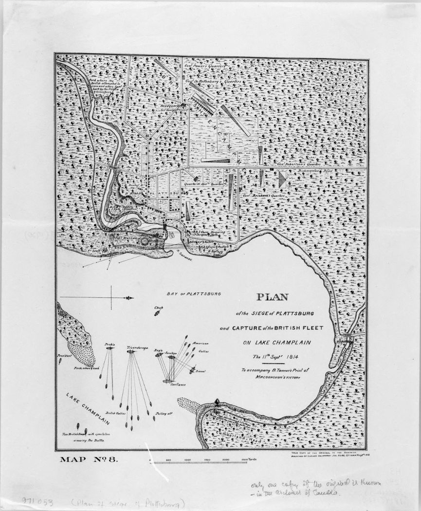 [Plan of the siege of Plattsburg and capture of the British fleet on Lake Champlain, the 11th September 1814.]