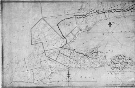 [Plan of the central part of the Province of Upper Canada, shewing the seat of War in the Years 1812, 1813 & 1814. J.G. Chewett, L.S. York 1st May 1819.]