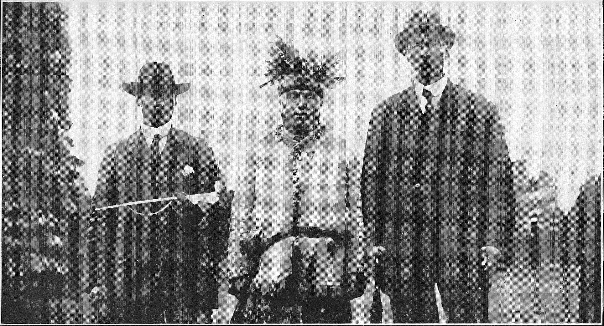 [Six Nation Indians Celebrating Brock's centenary at Queenston Heights.]