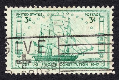 [Stamp featuring the U.S. Frigate Constitution]