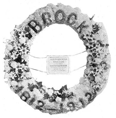 [Wreath placed on Brock's Monument in St. Paul's Cathedral, London]